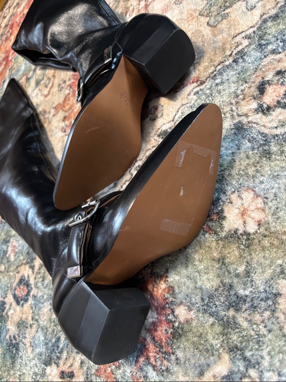 Chloe Black Rylee Leather Over-the-Knee Buckle Boots - Picture 4 of 5